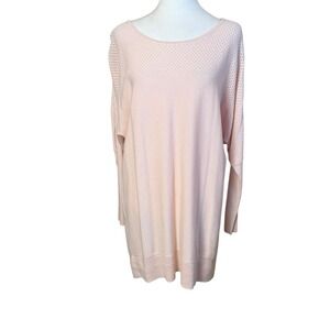 Calia By Carrie Underwood Light Pink Tunic Sweater Top Large Pastel Lightweight